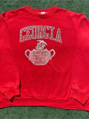 VTG 1983 Russell Athletic Gold Tag Georgia Bulldogs Sugar Bowl Sweatshirt Men XL